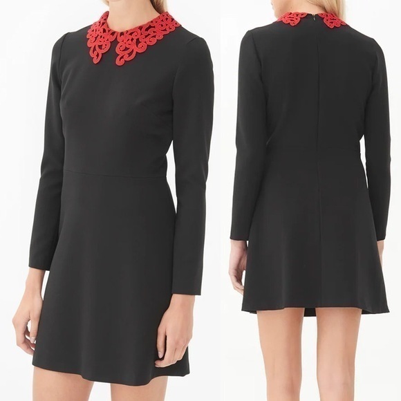 Sandro Renalde Peter Pan Collared Long Sleeve Mini Dress US XS - Picture 1 of 14